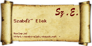 Szabó Elek névjegykártya