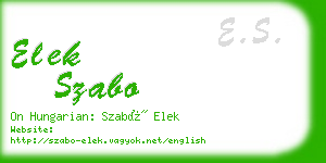 elek szabo business card